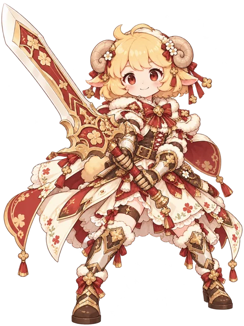 大きな剣を持つポルカ